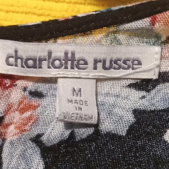 Charlotte Russe Floral Maxi Dress with Black and Pink Accents - Picture 8 of 9